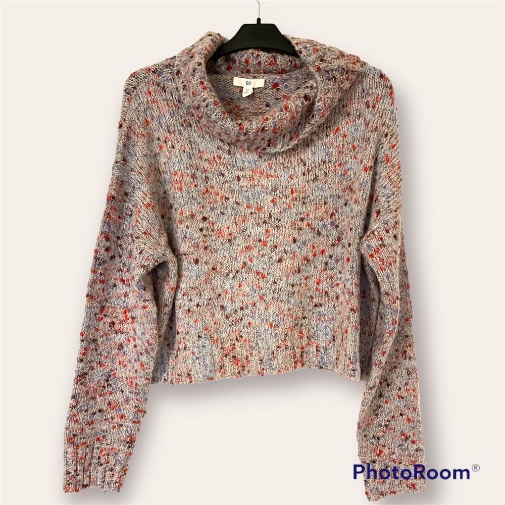 NWT BP Nordstrom Cowl Neck Slouchy Sweater Confetti Pattern Medium Soft